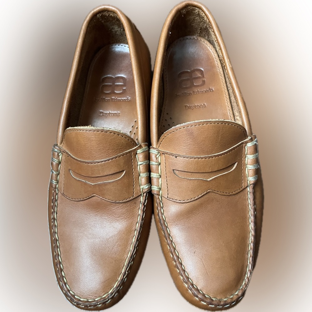 Allen Edmonds AE Daytona Driving Tan Leather Penny Moccasin Loafers Men Size 7